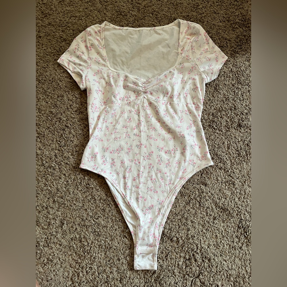 SHEIN Pink Floral Bodysuit